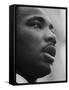 Rev. Martin Luther King Jr. Speaking at 'Prayer Pilgrimage for Freedom' at Lincoln Memorial-Paul Schutzer-Framed Stretched Canvas