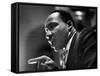 Rev. Martin Luther King Jr. Speaking in First Baptist Church at Rally for Freedom Riders-Paul Schutzer-Framed Stretched Canvas