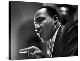 Rev. Martin Luther King Jr. Speaking in First Baptist Church at Rally for Freedom Riders-Paul Schutzer-Stretched Canvas