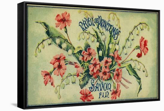 Reveil De Printemps Soap Label - Paris, France-Lantern Press-Framed Stretched Canvas