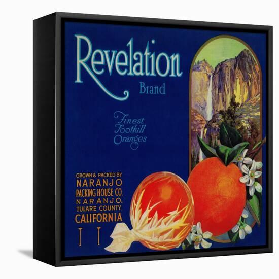 Revelation Orange Label - Naranjo, CA-Lantern Press-Framed Stretched Canvas