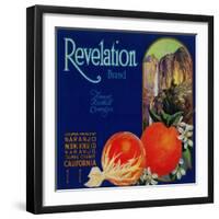 Revelation Orange Label - Naranjo, CA-Lantern Press-Framed Art Print