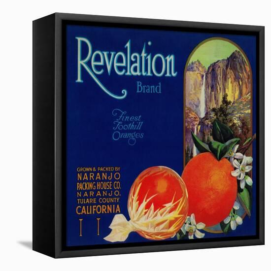 Revelation Orange Label - Naranjo, CA-Lantern Press-Framed Stretched Canvas