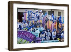 Revelers Over A Skyline Float For Mardi Gras-Carol Highsmith-Framed Art Print