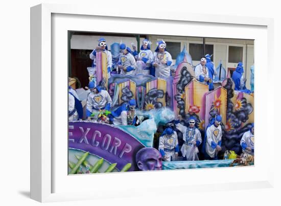 Revelers Over A Skyline Float For Mardi Gras-Carol Highsmith-Framed Art Print