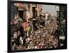 Revelers Pack the French Quarter's Famous Bourbon Street During the Annual Mardi Gras Celebration-null-Framed Photographic Print