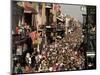 Revelers Pack the French Quarter's Famous Bourbon Street During the Annual Mardi Gras Celebration-null-Mounted Photographic Print