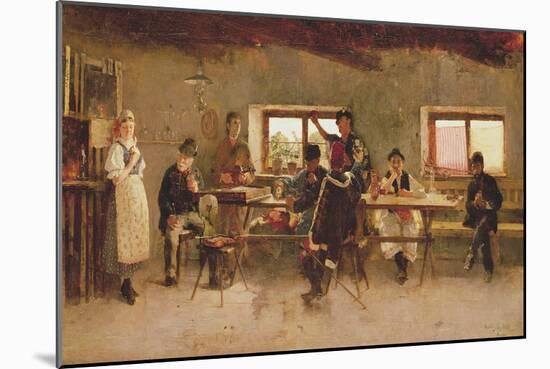 Revellers in a Pub, 1888-Simon Hollosy-Mounted Giclee Print