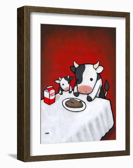 Revenge Is A Dish (Cow)-Luke Chueh-Framed Art Print