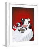 Revenge Is A Dish (Cow)-Luke Chueh-Framed Art Print