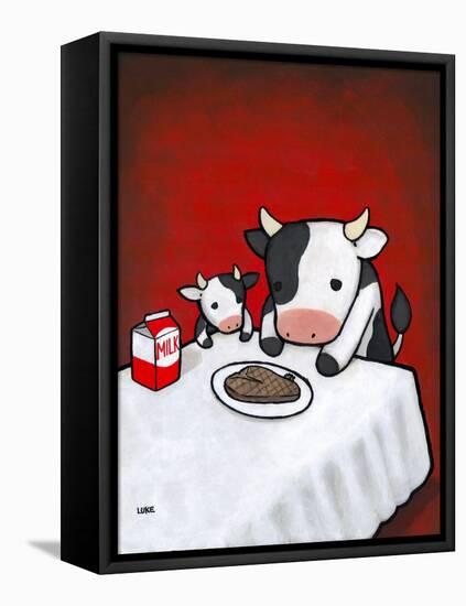 Revenge Is a Dish (Cow)-Luke Chueh-Framed Stretched Canvas