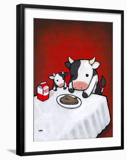 Revenge Is a Dish (Cow)-Luke Chueh-Framed Art Print