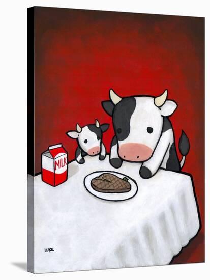 Revenge Is a Dish (Cow)-Luke Chueh-Stretched Canvas