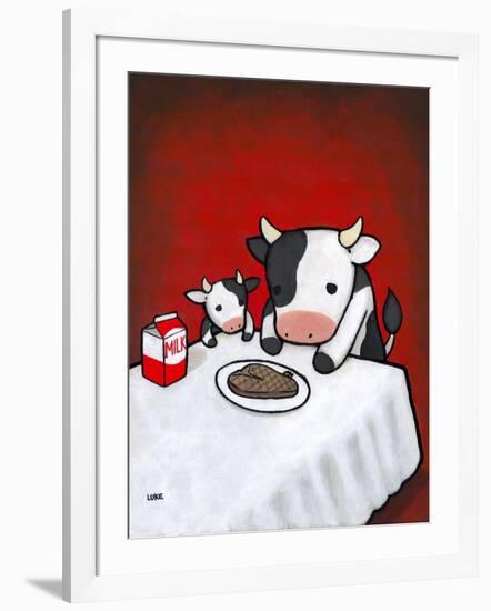 Revenge Is a Dish (Cow)-Luke Chueh-Framed Art Print