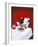 Revenge Is a Dish (Cow)-Luke Chueh-Framed Art Print