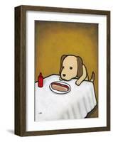 Revenge Is A Dish (Dog)-Luke Chueh-Framed Art Print