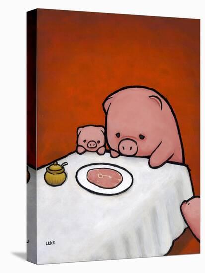 Revenge Is a Dish (Pig)-Luke Chueh-Stretched Canvas