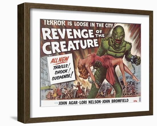 Revenge of the Creature, UK Movie Poster, 1955-null-Framed Art Print