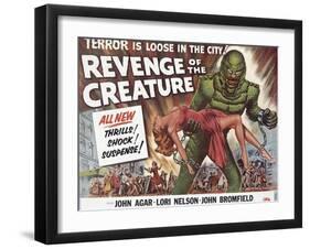 Revenge of the Creature, UK Movie Poster, 1955-null-Framed Art Print