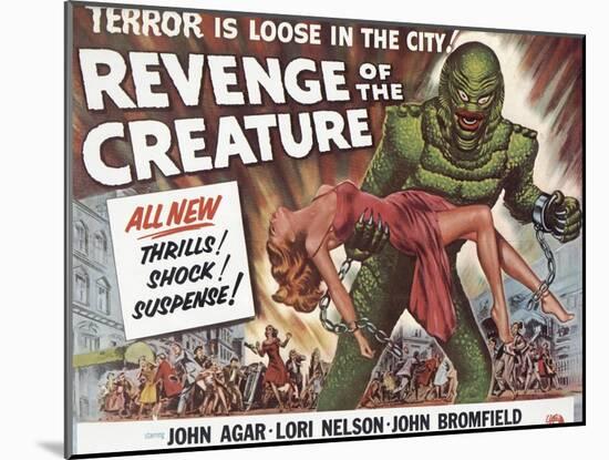 Revenge of the Creature, UK Movie Poster, 1955-null-Mounted Art Print