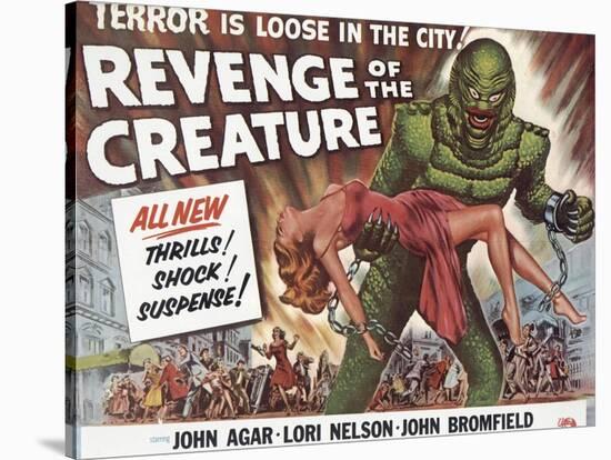 Revenge of the Creature, UK Movie Poster, 1955-null-Stretched Canvas