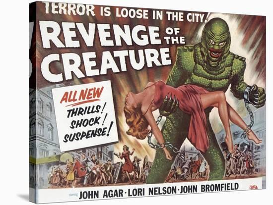 Revenge of the Creature, UK Movie Poster, 1955-null-Stretched Canvas