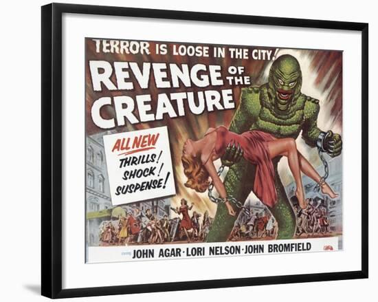 Revenge of the Creature, UK Movie Poster, 1955-null-Framed Art Print