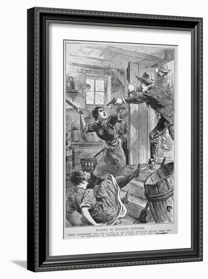 Revenue Officers Raid Illegal Liquor Still in the Georgia Mountains, the 'Police Gazette', 1895-null-Framed Giclee Print