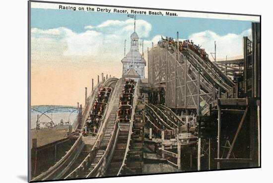 Revere Beach, Massachusetts - View of Derby Racer-Lantern Press-Mounted Art Print