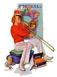 "Practicing the Trombone," Saturday Evening Post Cover, October 10, 1936-Revere F. Wistehoff-Stretched Canvas