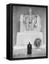 Reverend Daniel Wahl Praying at Lincoln Memorial-Paul Schutzer-Framed Stretched Canvas