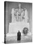 Reverend Daniel Wahl Praying at Lincoln Memorial-Paul Schutzer-Stretched Canvas