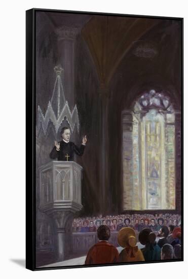 Reverend Hecker and the Intellectual Revival-Vittorio Bianchini-Framed Stretched Canvas