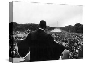 Reverend Martin Luther King Jr. Speaking at 'Prayer Pilgrimage for Freedom' at Lincoln Memorial-Paul Schutzer-Stretched Canvas