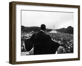 Reverend Martin Luther King Jr. Speaking at 'Prayer Pilgrimage for Freedom' at Lincoln Memorial-Paul Schutzer-Framed Premium Photographic Print