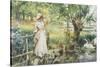 Reverie by the River-Alfred Augustus Glendenning-Stretched Canvas