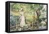 Reverie by the River-Alfred Augustus Glendenning-Framed Stretched Canvas