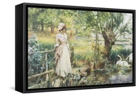 Reverie by the River-Alfred Augustus Glendenning-Framed Stretched Canvas