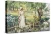 Reverie by the River-Alfred Augustus Glendenning-Stretched Canvas