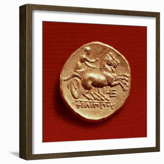 Reverse of a Stater of Philip II of Macedonia Depicting a Charioteer, 356-336 BC-null-Framed Giclee Print