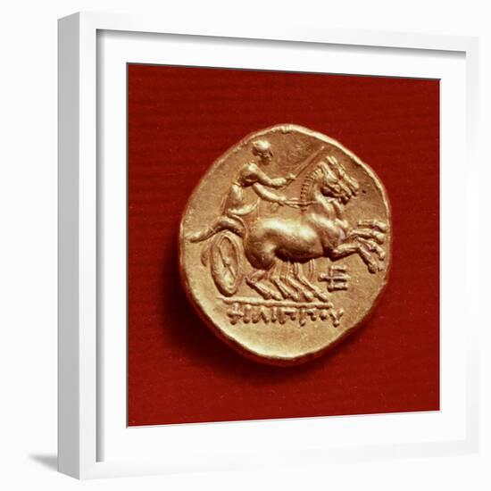 Reverse of a Stater of Philip II of Macedonia Depicting a Charioteer, 356-336 BC-null-Framed Giclee Print