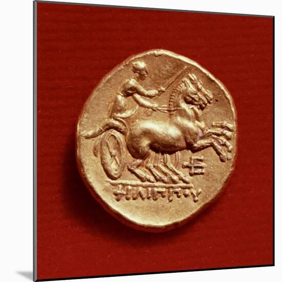 Reverse of a Stater of Philip II of Macedonia Depicting a Charioteer, 356-336 BC-null-Mounted Giclee Print