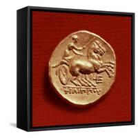 Reverse of a Stater of Philip II of Macedonia Depicting a Charioteer, 356-336 BC-null-Framed Stretched Canvas