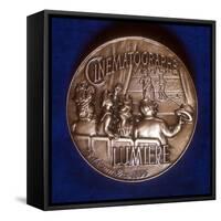 Reverse of Medal Commemorating 50 Years of Cinematography by the Lumiere Brothers, 1945-null-Framed Stretched Canvas