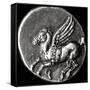 Reverse Side of a Coin Depicting Pegasus, from Corinth, 700-300 BC-null-Framed Stretched Canvas