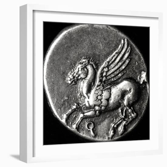 Reverse Side of a Coin Depicting Pegasus, from Corinth, 700-300 BC-null-Framed Giclee Print