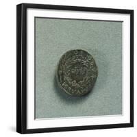 Reverse with Sestertius of Emperor Augustus-null-Framed Giclee Print
