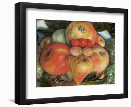 Reversible Anthropomorphic Portrait of a Man Composed of Fruit (Oil on Panel) (Detail of 466673)-Giuseppe Arcimboldo-Framed Giclee Print