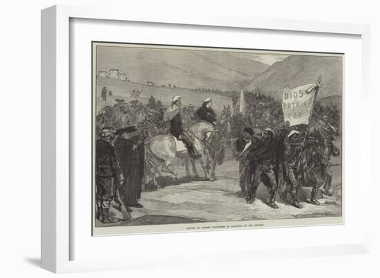 Review of Carlist Volunteers in Catalonia by Don Alfonso-Felix Regamey-Framed Giclee Print