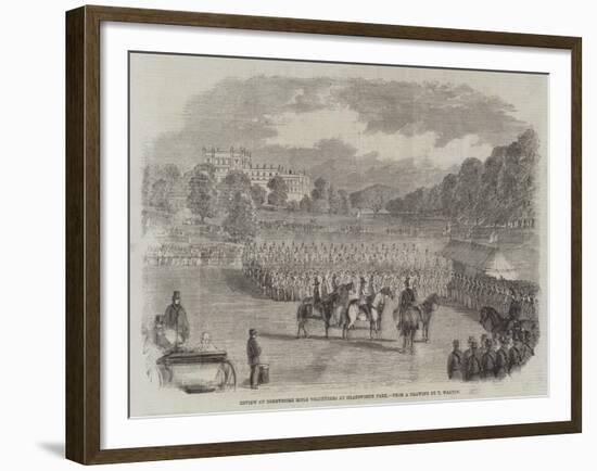 Review of Derbyshire Rifle Volunteers at Chatsworth Park-null-Framed Giclee Print